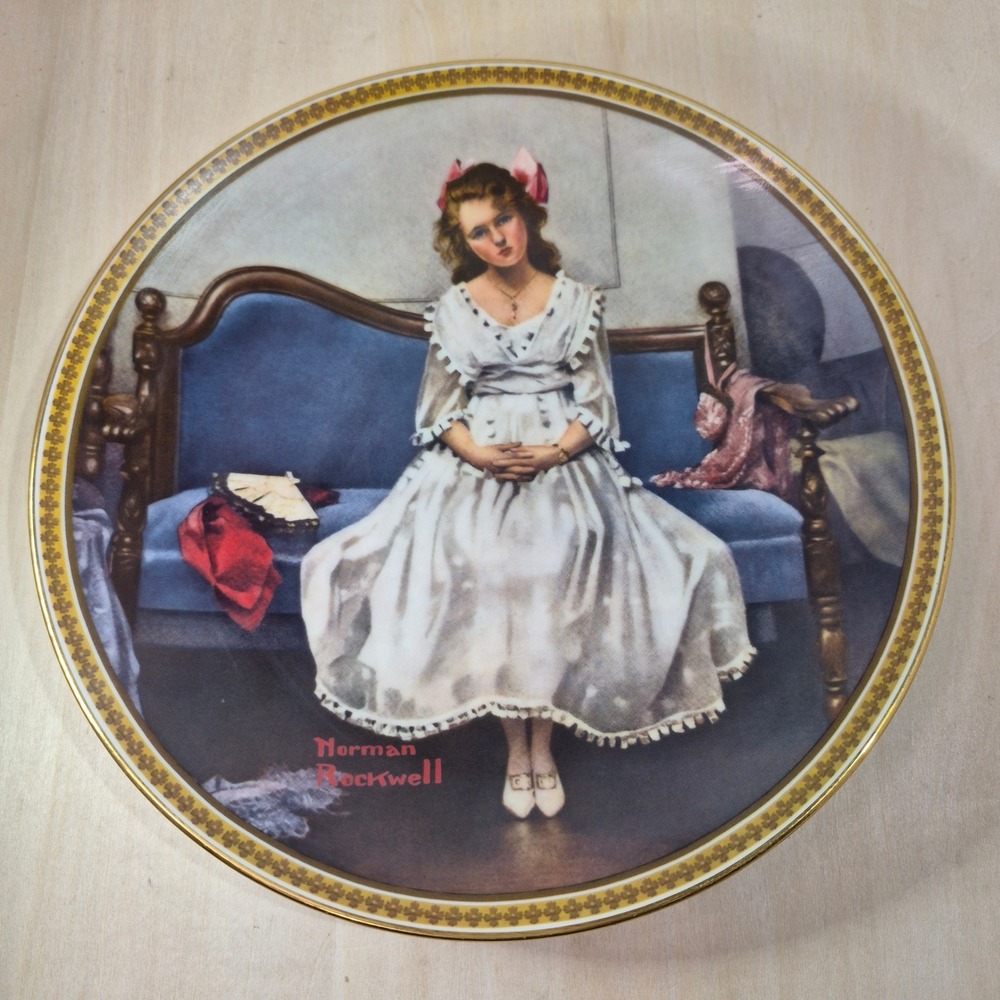 Norman Rockwell Waiting at the Dance Knowles‎ Collector Plate 1993 Limited